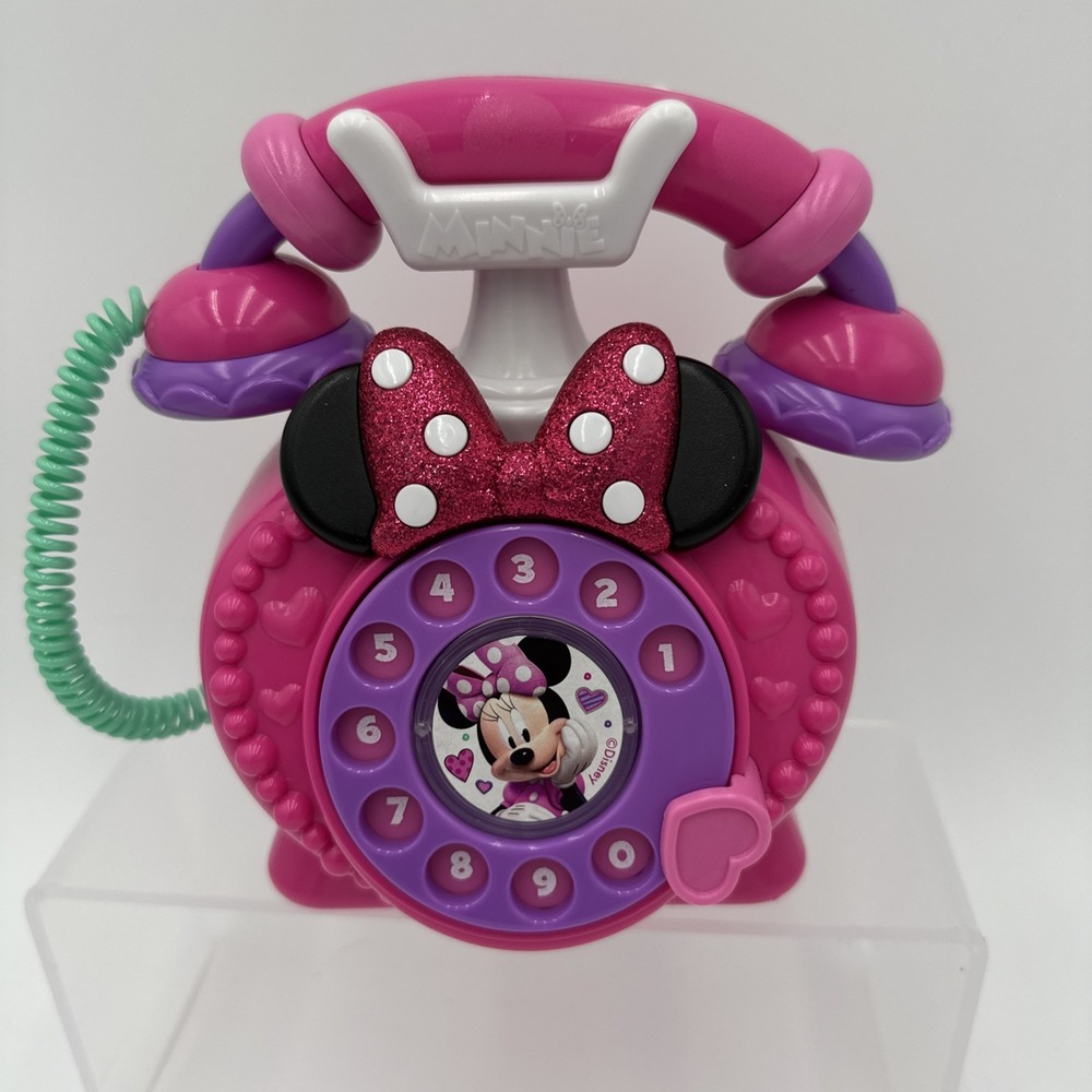 Disney Junior Minnie Mouse Ring Me Rotary Phone‎ Pink Lights & Sounds
